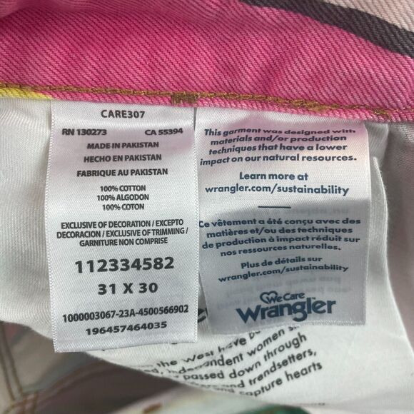 Wrangler Jeans Women 31 (32x29) Multicolor Striped Wanderer 622 High Rise Flare - Picture 16 of 16